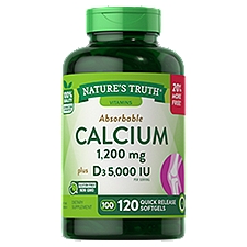 Nature's Truth Vitamins Absorbable Calcium Dietary Supplement, 1200 mg, 120 count