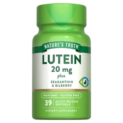 Nature's Truth Lutein Plus Zeaxanthin & Bilberry Dietary Supplement, 39 count