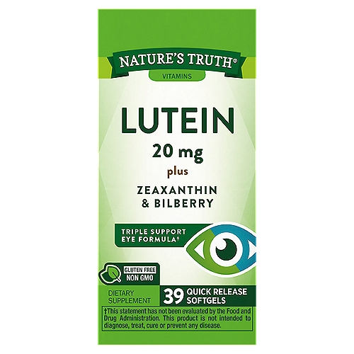 Nature's Truth Lutein 20 mg plus Zeaxanthin & Bilberry