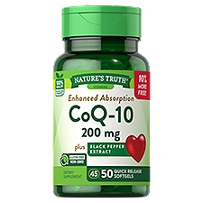 Nature's Truth Enhanced Absorption CoQ-10 200 mg plus Black Pepper Extract