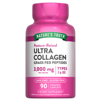 Nature's Truth Ultra Collagen Grass Fed Peptides Dietary Supplement, 90 count
