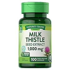 Nature's Truth Vitamins Milk Thistle Seed Extract 1000 mg, Quick Release Capsules, 100 Each