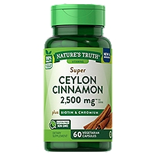 Nature's Truth Super Cinnamon Biotin & Chromium Capsules, 60 Each