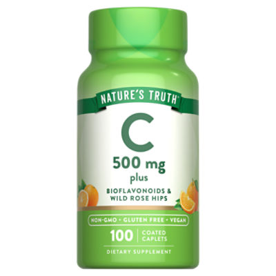 Nature's Truth Vitamin C 500 mg with Bioflavonoids & Wild Rose Hips, 100 Each