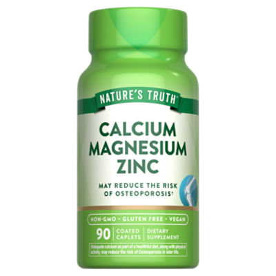 Nature's Truth Calcium, Magnesium, Zinc Dietary Supplement, 90 count
