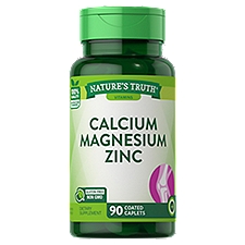 Nature's Truth Vitamins Calcium Magnesium Zinc Coated Caplets, 90 count