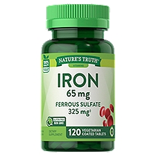 Nature's Truth Vitamins Iron 65 mg, Coated Tablets, 120 Each