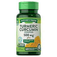 Nature's Truth Vitamins Turmeric Curcumin Complex 500 mg, Quick Release Capsules, 60 Each