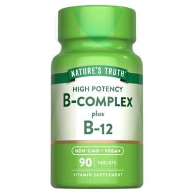 Nature's Truth High Potency B-Complex Plus B-12 Vitamin Supplement, 90 count
