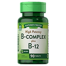 Nature's Truth Vitamins High Potency B-Complex Plus B-12, Tablets, 90 Each