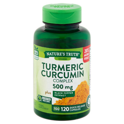 Nature's Truth Vitamins Turmeric Curcumin Complex Herbal Supplement ...