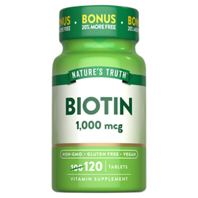 Nature's Truth Biotin Vitamin Supplement, 1,000 mcg, 120 count
