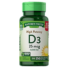 Nature's Truth High Potency Vitamin D3 1,000 IU Softgels, 250 Each