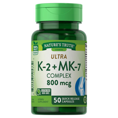Nature's Truth Ultra K2 + D3 Dietary Supplement, 50 count