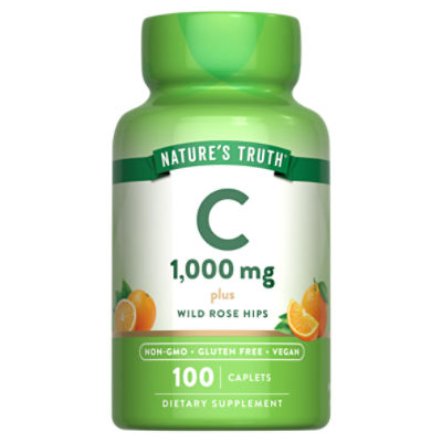 Nature's Truth C Plus Wild Rose Hips Dietary Supplement, 100 count