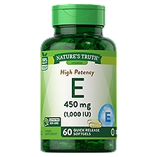 Nature's Truth Vitamins High Potency E Quick Release Softgels, 1000 IU, 60 count