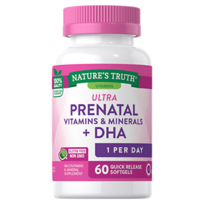 Nature's Truth Ultra Prenatal Multivitamin + DHA Multivitamin & Mineral Supplement, 60 count