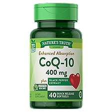 Nature's Truth Vitamins CoQ-10 400 mg, Quick Release Softgels, 40 Each