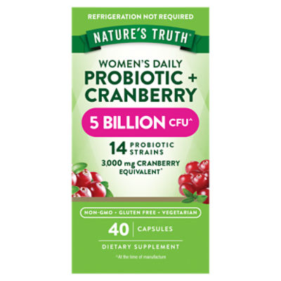 Nature's Truth Women's Daily Probiotic + Cranberry Dietary Supplement, 40 count