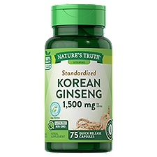 Nature's Truth Standardized Korean Ginseng 500 mg, Herbal Supplement Capsules, 75 Each