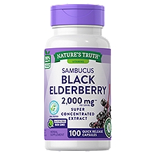 Nature's Truth Vitamins Black Elderberry Herbal Supplement Capsules, 1000 mg, 100 count
