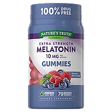 Nature's Truth Extra Strength Melatonin Natural Berry Flavor Dietary Supplement, 10 mg, 70 count