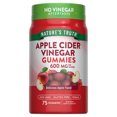 Nature's Truth  Apple Cider Vinegar Delicious Apple Flavor Dietary Supplement, 600 mg, 75 count