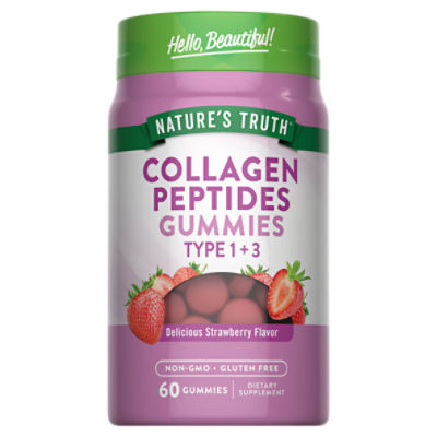 Nature's Truth Delicious Strawberry Flavor Collagen Peptides Dietary Supplement, 60 count