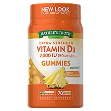 Nature's Truth Gummies Extra Strength Vitamin D3 50 mcg 2,000 IU, 70 Each