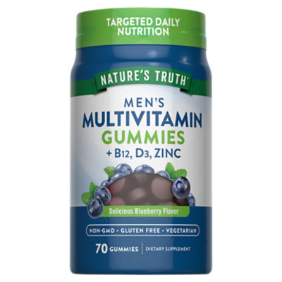 Nature's Truth Men's Multivitamin + B-12, D3, Zinc Gummies