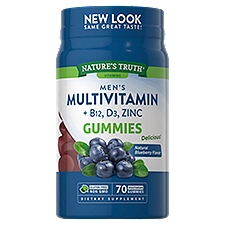 Nature's Truth Gummies Men's Multivitamin + B-12, D3, Zinc, 70 Each