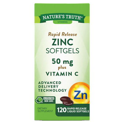 Nature's Truth Rapid Release Zinc 50 mg plus Vitamin C Softgels