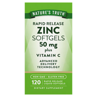 Nature's Truth Rapid Release Zinc 50 mg plus Vitamin C Softgels