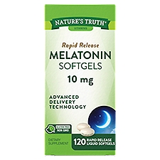 Nature's Truth Rapid Release Melatonin Softgels 10 mg, Dietary Supplement, 120 Each