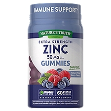 Nature's Truth Extra Strength Zinc Gummies Dietary Supplement, 50 mg, 60 count