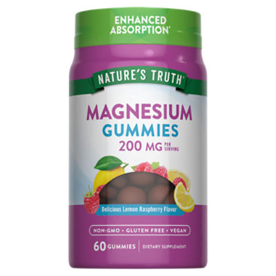 Nature's Truth Enhanced Absorption Magnesium Gummies Dietary Supplement, 200 mg, 60 count