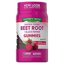 Nature's Truth Vitamins Super Food Beet Root + Black Pepper Gummies Dietary Supplement, 60 count