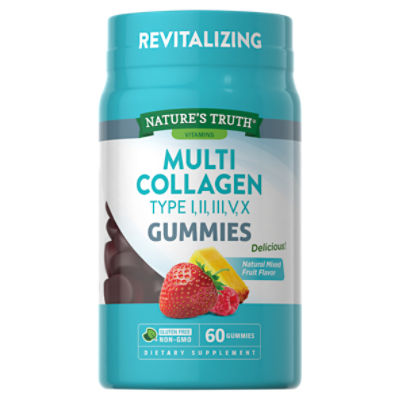 Nature's Truth Multi Collagen Peptides Gummies Type I, II, III, V, X Dietary Supplement, 60 count
