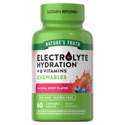 Nature's Truth Natural Berry Flavor Electrolyte Hydration + B Vitamins Dietary Supplement, 60 count