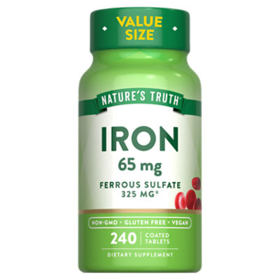 Nature's Truth Iron Dietary Supplement Value Size, 240 count
