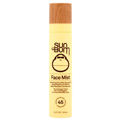 Sun Bum Refreshing Face Mist Sunscreen Broad Spectrum SPF 45 Face Mist, 3.4 fl oz