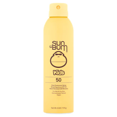 Sun Bum Kids Broad Spectrum SPF 50 Clear Sunscreen Spray, 6 oz