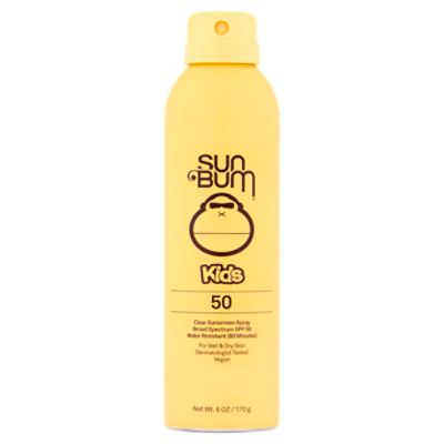 Sun Bum Kids Broad Spectrum SPF 50 Clear Sunscreen Spray, 6 oz