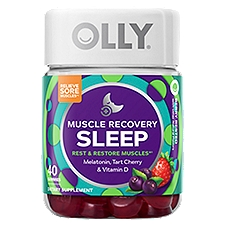 Olly Muscle Recovery Sleep Berry Rested, Dietary Supplement, 40 Each