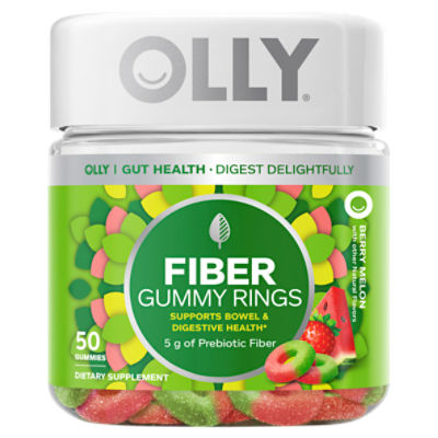 Olly Fiber Gummy Rings Berry Lemon Dietary Supplement, 50 count