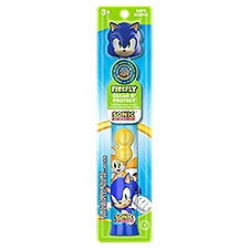 Firefly Clean N' Protect Sonic the Hedgehog Soft Power Toothbrush with Cover, 3+
