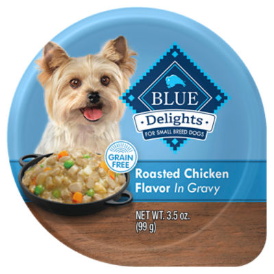 Blue Delights Roasted Chicken Flavor in Gravy Dog Food, For Small Breed Dogs, 3.5 oz
