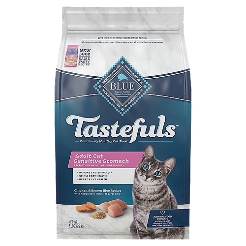 The Blue Buffalo Co. Blue Tastefuls Chicken & Brown Rice Recipe Natural Food for Cats, Adult, 5 lbs