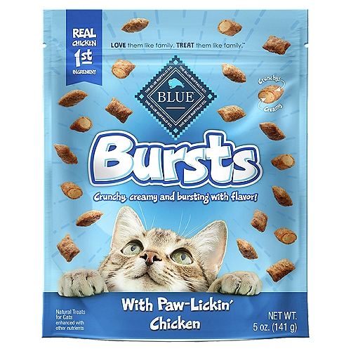 The Blue Buffalo Co. BLUE Bursts with Paw-Lickin' Chicken Natural Treats for Cats, 5 oz