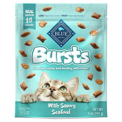 The Blue Buffalo Co. BLUE Bursts with Savory Seafood Natural Treats for Cats, 5 oz